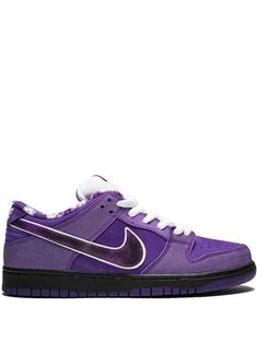 Supplied by a premier sneaker marketplace dealing with unworn, already sold out, in demand rarities. Each product is rigorously inspected by experienced experts guaranteeing authenticity. The Concepts x Nike SB Dunk Low “Purple Lobster” is the 2018 edition of the ongoing “Lobster” Dunk theme by the famous Boston-based sneaker boutique. This time around, the lobster colorway goes purple, combining the previous red and blue editions into a mythical purple lobster. The premium construction features a Voltage Purple nubuck and leather upper with white detailing for the double Swoosh design as well as the white tongue. Like all previous “Lobster” Dunks by Concepts, these also feature a checkered tablecloth graphic on the inner lining in matching purple and white shades. For the last signature “ Purple Lobster, Yeezy 750, Nike Sb Dunk Low Pro, Sneaker Boutique, Purple Nikes, Purple Sneakers, Nike Sb Dunk Low, Nike T, Sb Dunk Low