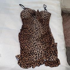 Never Worn Scrunch In Back Leopard Print Ruched Dress For Night Out, Fitted Leopard Print Dresses With Ruffles, Leopard Print Ruched Mini Dress, Thrift Wishlist, Cheetah Dress, Preformance Outfits, Hairdos For Curly Hair, Cute Halloween Costumes, Tiger Mist