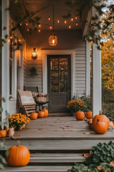 See How to Create a Festive Fall Feel with Minimal Effort Pastel Fall Decor, Traditional Fall Decor, Trees With Lights, Pastel Fall, Kitchen Room Decor, Simple Fall Decor, Fall Decorations For Home, Outdoor Fall Decor, Outdoor Halloween Decor