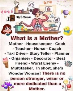 a poster with the words what is a mother? and other things to know about her