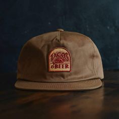 PYF Tacos and Beer Strapback Hat -  - Hat - Feliz Modern Taco Hat, Embroidered Felt Patch, Visual Clothing, Dope Hats, Felt Patch, Embroidered Felt, 5 Panel Hat, Vintage Workwear, Outfits With Converse