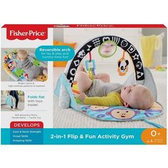 fisher - price baby activity gym with 2 in 1 flip and fun activity gym