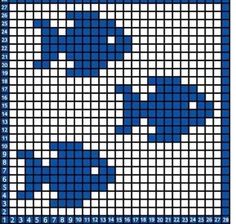 a blue and white cross stitch pattern with numbers in the middle, on a black background