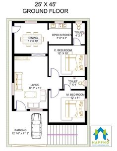 the floor plan for a house with three rooms