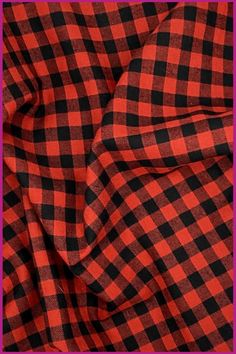 a red and black checkered fabric