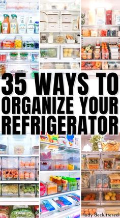 It doesn't matter if your fridge is small or large, the fridge organization ideas in this article are all designed for any size refrigerator! Organized Refrigerator Ideas, Small Fridge Organization, Organization Fridge, Fridge Organizers, Smart Fridge, Freezer Organization