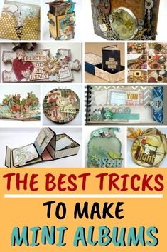 the best tricks to make mini albums with scrapbook pages and altered album cover art