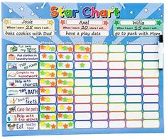 a star chart is shown with colorful stars on the blue and white background, as well as