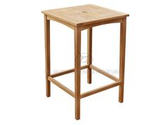 a wooden table with a square shaped top