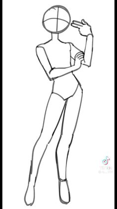 a drawing of a woman in a bodysuit with her hand on her hip, and the