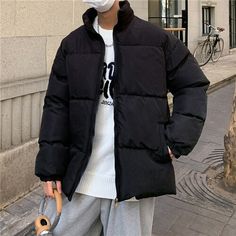 Applicable Season: Autumn And WinterFilling: CottonMaterial: Cotton,PolyesterLining Material: PolyesterPlace Of Origin: China (Mainland)Detachable Part: NONEType: LOOSECollar: STANDClosure Type: zipperSleeve Style: RegularHooded: NoPattern Type: SolidClosure Type: zipperClothing Length: RegularWeight: 650 gGender: MEN Parka Street Style, Cold Autumn, Winter Jacket Men, A Stand, Season Autumn, Autumn And Winter, The Winter, Stand Collar, Parka