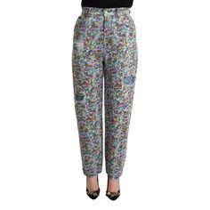 Invest In Timeless Style With Dolce & Gabbana’s Stunning High Waisted Tapered Denim Jeans, Detailed With An Alluring All-Over Floral Print. Perfect For Elevating Any Casual Ensemble, These Jeans Blend Classic Elegance With Modern Sophistication. Fit: Regular Colour: Blue Zipper And Button Closure Logo Details Made In Italy Material: 98% Cotton 2% Elastane Country Of Origin: It We Are A Small Business Located In Beautiful Minneapolis, Mn, Founded By Leadership With Over Two Decades Of Experience Brown Cotton Pants, Bling Denim, Stretch Tights, Dolce And Gabbana Jeans, Dolce And Gabbana Blue, Metallic Pants, Tapered Jeans, Tapered Pants, Floral Pants