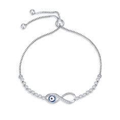 PRICES MAY VARY. 【Infinity Blue Evil Eye Bracelet Design】The blue evil eye means protection, keeping bad things out and bringing good luck. The infinity symbol means eternity. The combination of the infinity symbol and the blue evil eye means infinite good luck and eternal protection. Give this good luck charm bracelet to your lover to express your blessings and love for her 【Adjustable Bracelet】The size of the infinity symbol is: 21mm*7.8mm (0.82inch*0.3inch); the size of the chain is 7+2 inche Evil Eye Bracelet Nialaya Jewelry, Silver Bracelets Evil Eye, Silver Bracelet For Women Evil Eye, Infinity Evil Eye Bracelet, Evil Eye Jewelry Silver, Evil Eye Jewelry Bracelet, Evil Bracelet, Evil Eye Bracelet Silver, Silver Evil Eye Bracelet