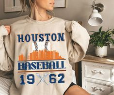 Vintage Style Houston Baseball Sweatshirt Houston Astros - Etsy Chicago Sweatshirt, Buffalo Bills Sweatshirt, Buffalo Football, Baseball Sweatshirts, Football Sweater, Boyfriend Best Friend, White Ash, Football Sweatshirt, Team Gear