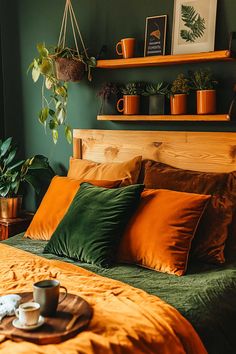 25+ Green Witch Bedroom Aesthetic Bedroom Witchy Aesthetic, Witchy Bohemian Decor, Garden Witch Bedroom, Witch Aesthetic Bedroom Decor, Forest Green Room Decor, Moody Whimsical Bedroom, Lotr Inspired Home, Witchy Cottage Core Bedroom, Forest Witch Bedroom