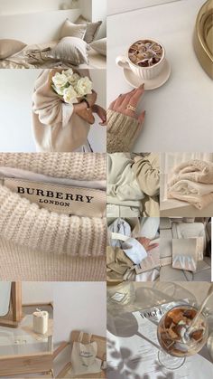 the collage shows several different types of items and their names on them, including sweaters