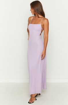 * Purple Mesh Maxi Dress 
 * Your next formal () event is sorted in this stunning lilac mesh maxi dress (). Obsessed with this tie up back style and mesh outer layer. Be sure to add heels () and dainty jewellery for a gorgeous look! 
 * 
 
 * Maxi length 
 * Mid weight material 
 * Lots of stretch 
 * Adjustable criss cross tie up back 
 * Lined 
 * Mesh outer layer 
 * Straight neckline Lavender Evening Dress For Spring Prom, Purple Fitted Backless Maxi Dress, Purple Fitted Maxi Dress With Spaghetti Straps, Fitted Purple Backless Maxi Dress, Fitted Purple Maxi Dress With Spaghetti Straps, Purple Fitted Maxi Dress For Wedding Guest, Fitted Purple Maxi Dress For Wedding Guest, Fitted Tie Back Maxi Dress For Wedding Guest, Lavender Maxi Dress For Summer Prom