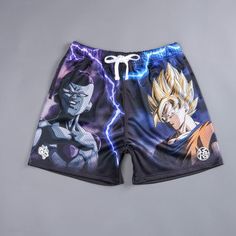 New In Bag. Sold Out Instantly. Decided No Longer Want Them Casual Black Bottoms With Character Print, Casual Character Print Black Bottoms, Black Bottoms With Character Print For Streetwear, Dbz Frieza, Darc Sport, Shorts Athletic, Sport Shorts, Dragon Ball Z, Dragon Ball