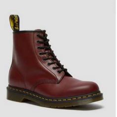 The 1460 Is The Original Dr. Martens Boot. Its Instantly Recognizable Dna Looks Like This: 8 Eyes, Classic Dr. Martens Smooth Leather, Grooved Sides, A Heel-Loop, Yellow Stitching, And A Comfortable, Air-Cushioned Sole. Now In More Shades Than Ever. Born On 01.04.60. Named The 1460. Over Six Decades, Our 8-Eye Work Boot Has Become Iconic Hardwearing And Famously Tough, Our Smooth Leather Can Be Polished To Shine Or Scuffed-Up Our Goodyear-Welted Lines Are Heat-Sealed At 700c And Reinforced With Classic Red Boots With Reinforced Heel, Classic Red Boots With Round Toe, Classic Red Winter Boots, Classic Burgundy Ankle Boots, Classic Boots With Red Sole And Round Toe, Classic Red High-top Boots, Leather Lace Up Boots, Work Boot, Goodyear Welt