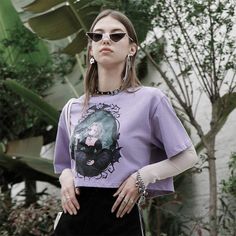 Material:Cotton 
Weight:0.16KG 
Size:One Size 
Sku:PT-633TD Goth Princess, Cropped Tops, Short Sleeve Cropped Top, Pastel Goth, Black Crop Tops, Printed Tees, Crop Top, Pastel, T-shirt