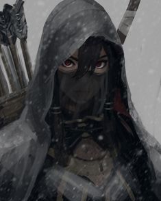 Forest Guardian Concept Art, Hooded Person Drawing, Assasin Character Designs, Character Design Inspiration Girl, Assasin Woman, Female Assassin Art, Hooded Assassin, 다크 판타지, Bloodborne