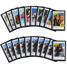 a bunch of polaroid frames with pictures on them