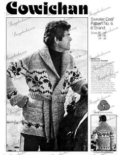 a man wearing a sweater and jacket in a knitting pattern