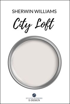 sherylin williams's city loft paint is shown in white with black lettering