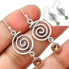 Spiral - Zandrite Color Change 925 Sterling Silver Earrings Jewelry E-1234 Sterling Silver Wholesale, Fine Jewellery Earrings, 925 Sterling Silver Earrings, Earrings Jewelry, Sterling Silver Earrings, Stone Color, Color Change, Silver Earrings, Original Box