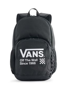 Be back to school cool with this Vans Backpack. PRODUCT FEATURES Multiple exterior pockets Interior slit pocket & mesh pocket Adjustable, padded straps PRODUCT DETAILS 46cm x 19cm x 31cm Weight: 0.5 lbs. Polyester Zipper closure Vans Classic Black, Vans Backpack, Vans Bags, Vans Old School, Yellow Backpack, Vans Checkered, Camo Backpack, Van Accessories, Grey Backpacks