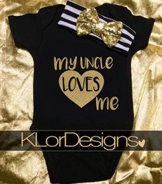 My Uncle Loves Me Glitter Heat Transfer Vinyl, Funny Baby Clothes, Funny Onesies, Funny Baby Onesies, Mia 3, Sequin Bow