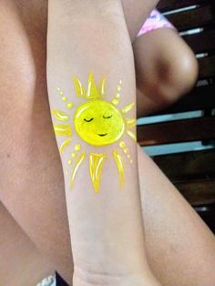 Summer Face Painting Ideas For Kids, Cartoon Face Paint, Sun Face Paint, Easy Face Painting Ideas For Kids Simple Cheek Art, Arm Face Paint, Cool Face Paint