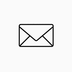 an email envelope is shown in this black and white illustration, which appears to be simple