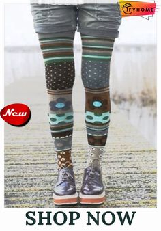 Cotton-blend Printed Pants Casual Multicolor Mid-rise Bottoms, High-waist Casual Winter Leggings, Casual High-waist Winter Leggings, Casual High Waist Winter Leggings, Winter High Waist Casual Leggings, Casual Full-length Leggings, Casual Tight Trousers, Casual Fall Leggings With Pockets, Trendy Multicolor Winter Pants