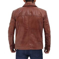 Brown Distressed Leather Jacket for Men: If you could have only one leather jacket, it should be this one. The timeless piece can upgrade any outfit on the go. It's made of high-quality genuine leather and features a soft viscose lining. Detailed attributed include zip closure, decorative seams, shirt style collar, and waxed texture. Pair it with your daily outfit to revamp the look. Material: Genuine Leather lined with Polyester Key Features: Zip Closure, Spread collar Pockets: Two External Poc Mens Leather Shirt, Brown Leather Jacket Men, Black Leather Jacket Men, Leather Jackets For Men, Distressed Leather Jacket, Mens Leather Clothing, Biker Leather Jacket, Mens Leather Pants, Art And Fashion