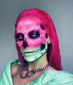 Cute Halloween Makeup, Skeleton Makeup, Cool Halloween Makeup, Face Art Makeup