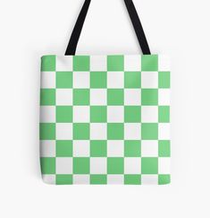 Green and White Check Pattern • Millions of unique designs by independent artists. Find your thing. Medium Bags, Cotton Totes, Cotton Tote Bags