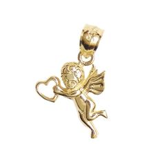 Click images to enlarge Description 14k Yellow Gold Angel Charm Pendant. Manufactured in the United States. Measures approx. 18mm top to bottom with the bail. Measures approx. 12mm wide from side to side. Weighs approx. 1.2 grams. Picture enlarged to show detail. Presented in a gift box. Payment Checkout must be completed within 5 days of the auction end date. We accept PayPal. Shipping  Shipping and handling is Free in the United States with delivery confirmation. And Free combined shipping for each additional item. We also offer world wide shipping through eBay's Global Shipping Program.   Contact Us Please feel free to contact us with your questions, we will respond to your questions within 24-48 hours of receiving your email. Angel Charm, Gold Angel, Dope Jewelry, Fine Jewellery Necklace, Charm Pendant, Jewelry Necklace Pendant, Jewelry Watches, Fashion Beauty, Gift Box