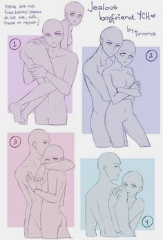 an image of a couple hugging each other in different positions to show their love and affection