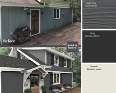 two pictures showing different exterior paint colors