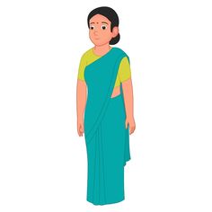 Indian female character with saree, fema... | Premium Vector #Freepik #vector #indian-saree #woman-girl #female #sari Indian 2d Character Design, Woman Cartoon Art, Mother Character Design, Woman Cartoon Characters, Indian Woman Illustration, Women Cartoon Characters, Women Character Design, 2d Cartoon Character, Mother Character