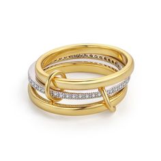 PRICES MAY VARY. Silver Gold Rings Set: The stacking ring consists of 3 rings, two gold band and one CZ sterling silver band, connected by a gold vein ring, creating a sleek, minimalist ring set that is sure to make your fingers look distinctive and sparkly. Perfect Gift: These stackable rings for women are a summer gift for yourself or your wife, your love. Suitable for vacation, beach party, summer, birthday, anniversary, graduation and many other occasions. Elevate Your Style: With this exqui Pinky Ring Stack, Everyday Ring Stack, Gold Rings Set, Silver And Gold Rings, Gold Rings For Women, Silver Bands, Dainty Rings, Stackable Ring Sets, Dainty Band