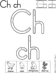 an alphabet worksheet with pictures of animals and letters that spell the letter c