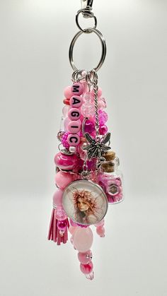 a keychain that has some charms attached to it