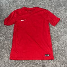 Never Worn But Without Tags. In Excellent Condition. Open To Offers. Nike Drifit Shirts, Nike Red Sporty Tops, Nike Sporty Red Top, Fire Shoes, Future Outfit, Red T Shirt, Nike Red, Red T, Red Tshirt