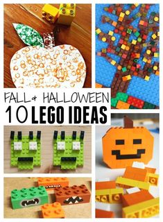 lego halloween crafts and activities for kids to do at home or on the go with them