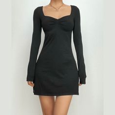 Please refer to our sizing chart for a guideline when choosing a size. 5 business days order processing time. 90% polyester 10% spandex. Black Long Sleeve Mini Dress, Bodysuits And Jeans, Long Halter Dress, Sheer Mesh Dress, Halter Swimwear, Long Crop Top, Long Sleeve Mini, Long Sleeve Mini Dress, Mesh Dress