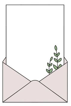 an envelope with a plant in it