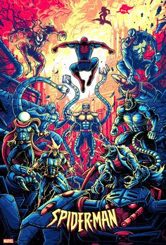 the cover to spider - man and other animated characters