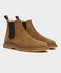 It’s hard to think of a shoe more versatile than the Chelsea boot. The style dates back to the Victorian era, but it wasn’t until the 1950s (when it became a go-to of England’s “Chelsea set”) that the boot earned its modern moniker. Todd’s elevated take on this classic is made in Italy, and features suede uppers, crepe Ts Logo, The Victorian Era, Todd Snyder, North Park, Thick Socks, Comfortable Boots, Chelsea Boot, The 1950s, Leather Care